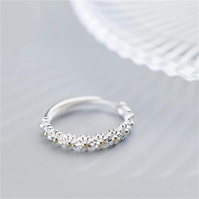 Silberring Margerite mit Emaille
