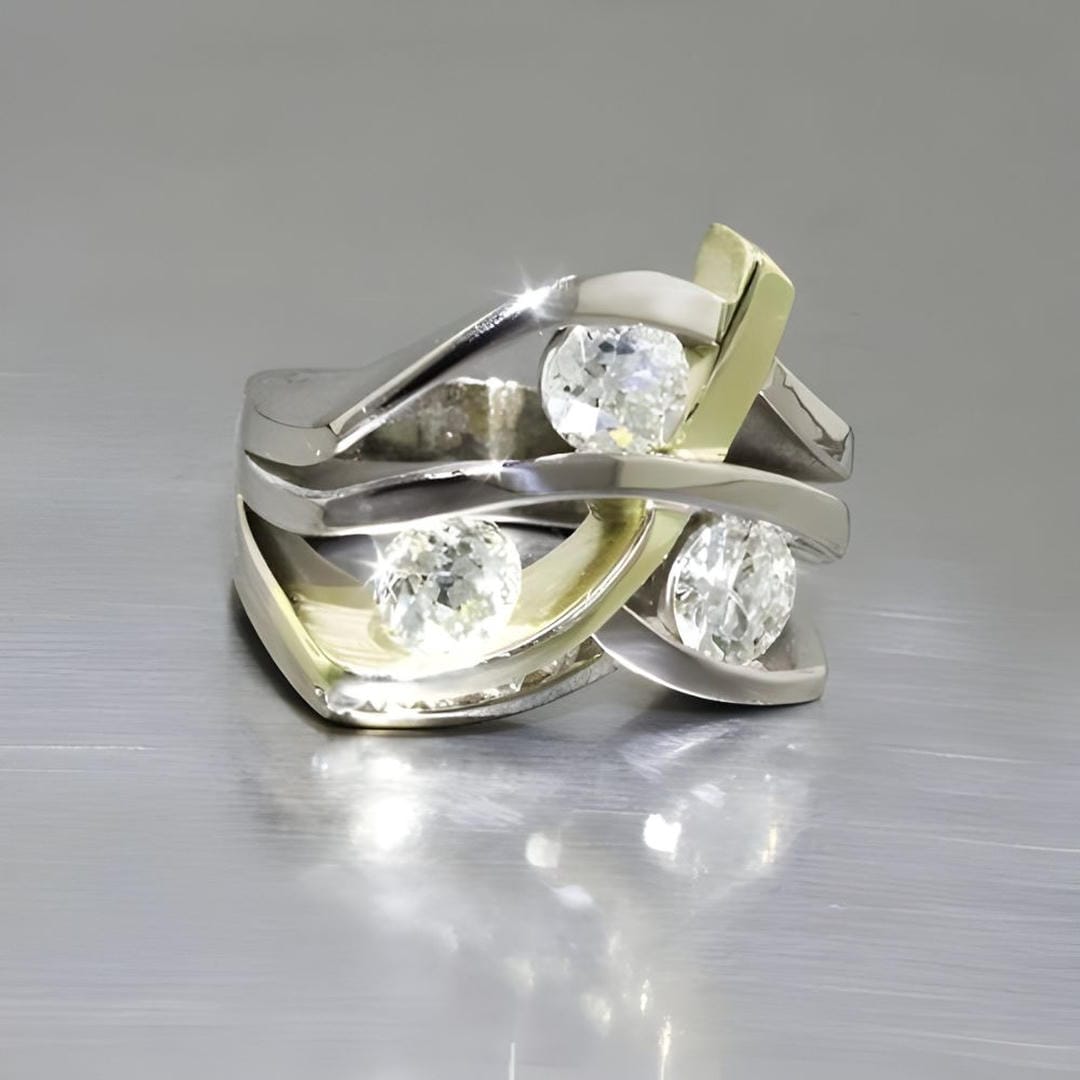 Vintage Zirkonia Gold & Silber Ring