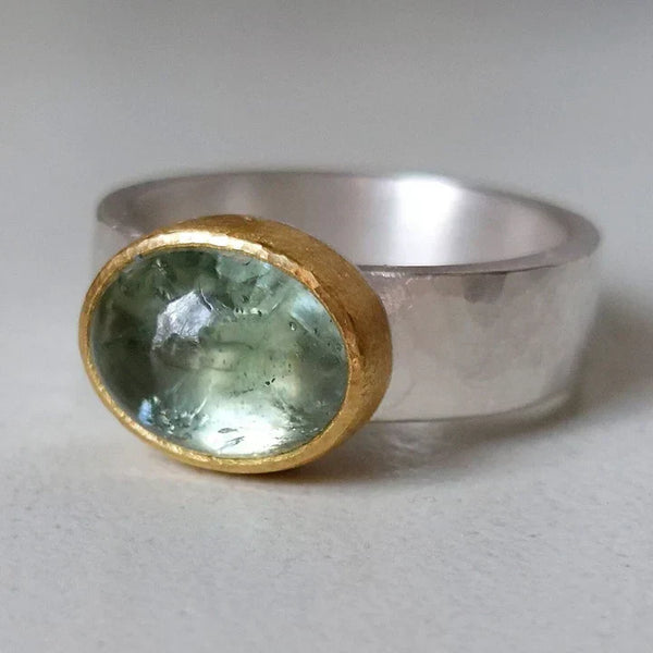 Ring Sanfter Smaragd im Vintage Stil