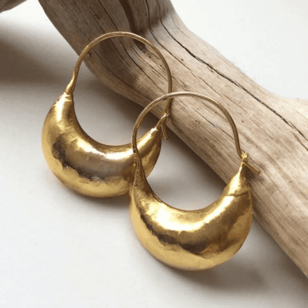 Vintage goldene Korb-Ohrringe