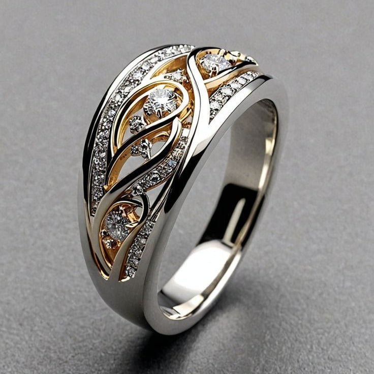 Klassischer Bicolor Ring im Kabeldesign