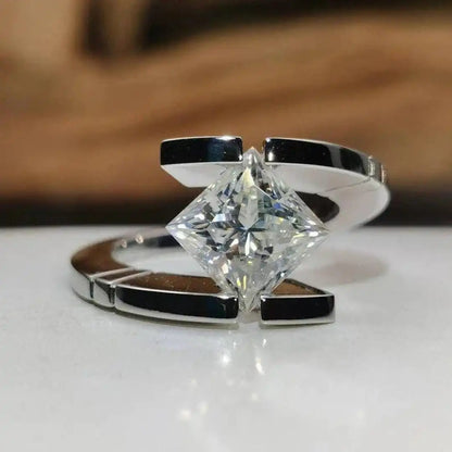 Vintage Zirkonia offener Silberring