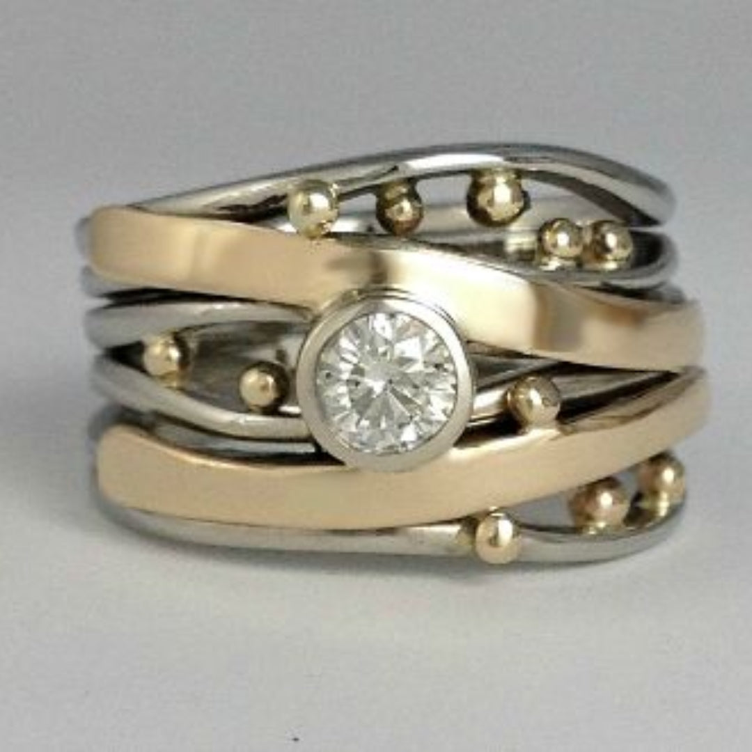 Vintage Ring mit Goldeinlage