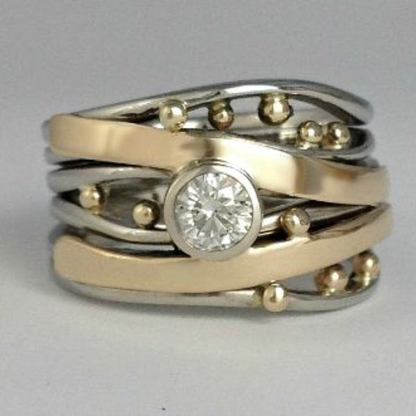 Vintage Ring mit Goldeinlage