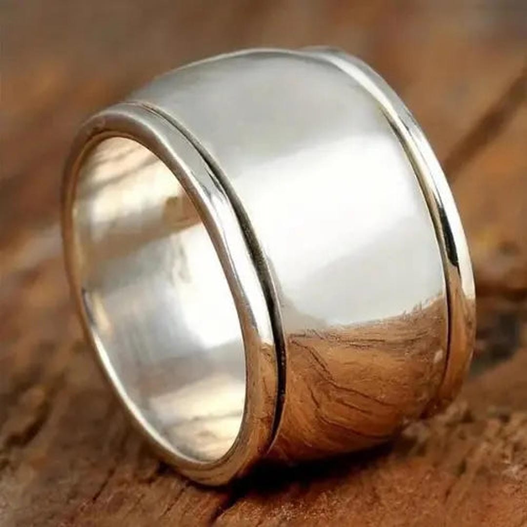 Klassischer breiter Silber-Bandring