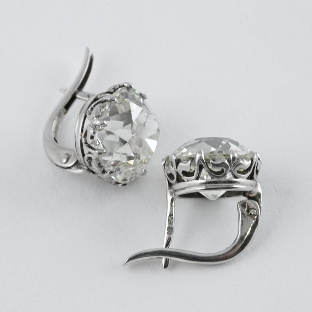 Luxuriöse Vintage Silber-Zirkonia-Ohrringe