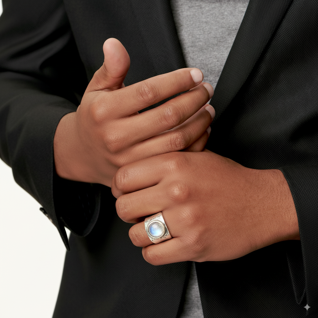 Boho Ring mit Mondstein