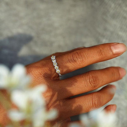 Silberring Margerite mit Emaille