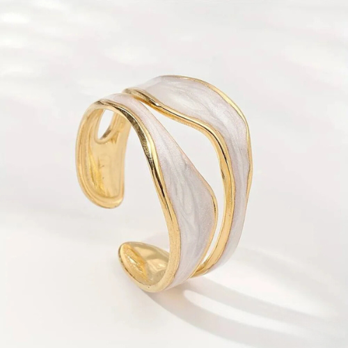 Offener Wellenring vergoldet