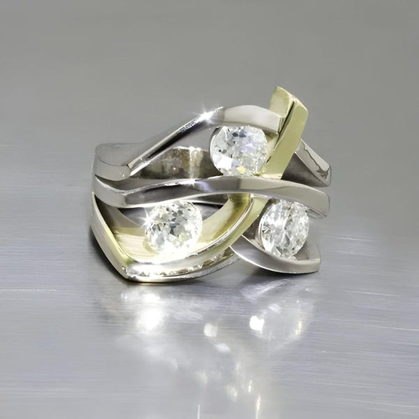 Vintage Zirkonia Gold & Silber Ring