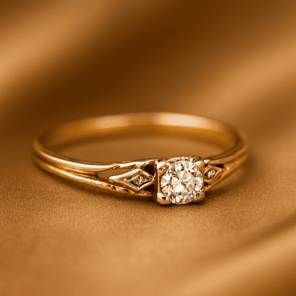 Klassischer Vintage Gold Zirkonia Ring