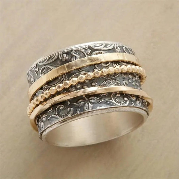 Vintage antiker Ring in Gold & Silber