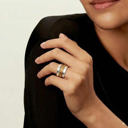 Silberring mit Golddraht