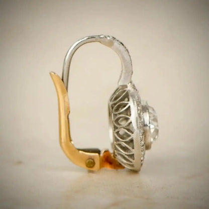 Vintage Gold und Silber Kristall Ohrringe